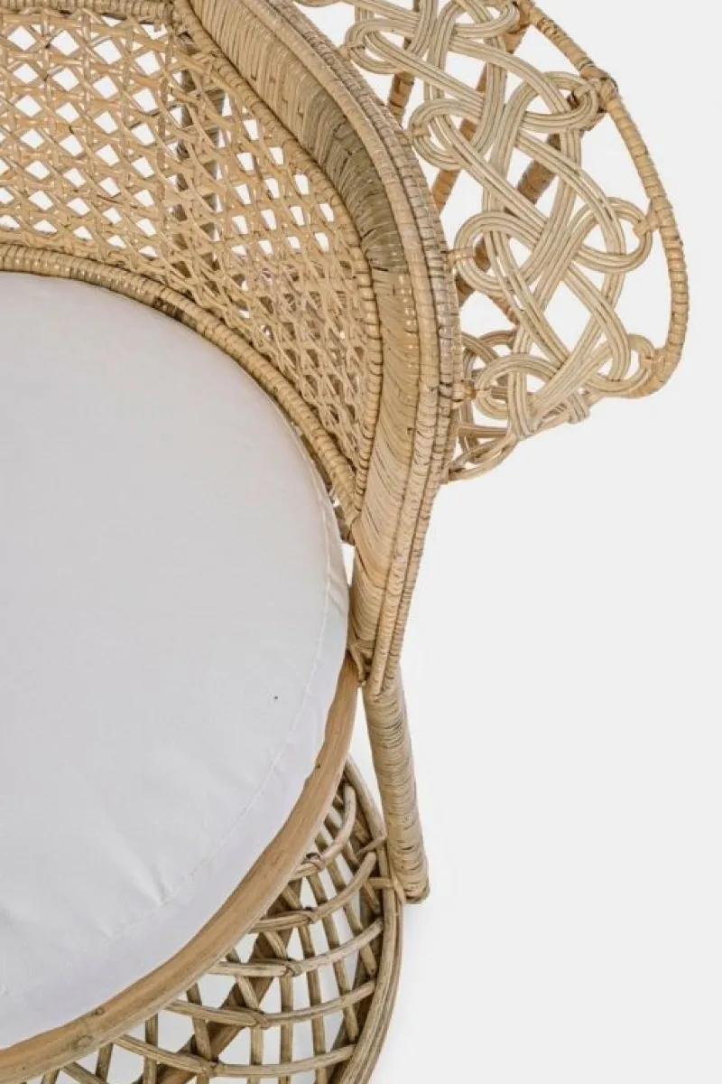 Clearance Bizzotto POLTRONA IN FIBRE NATURALI SFODERABILE NATURALE - PEACOCK