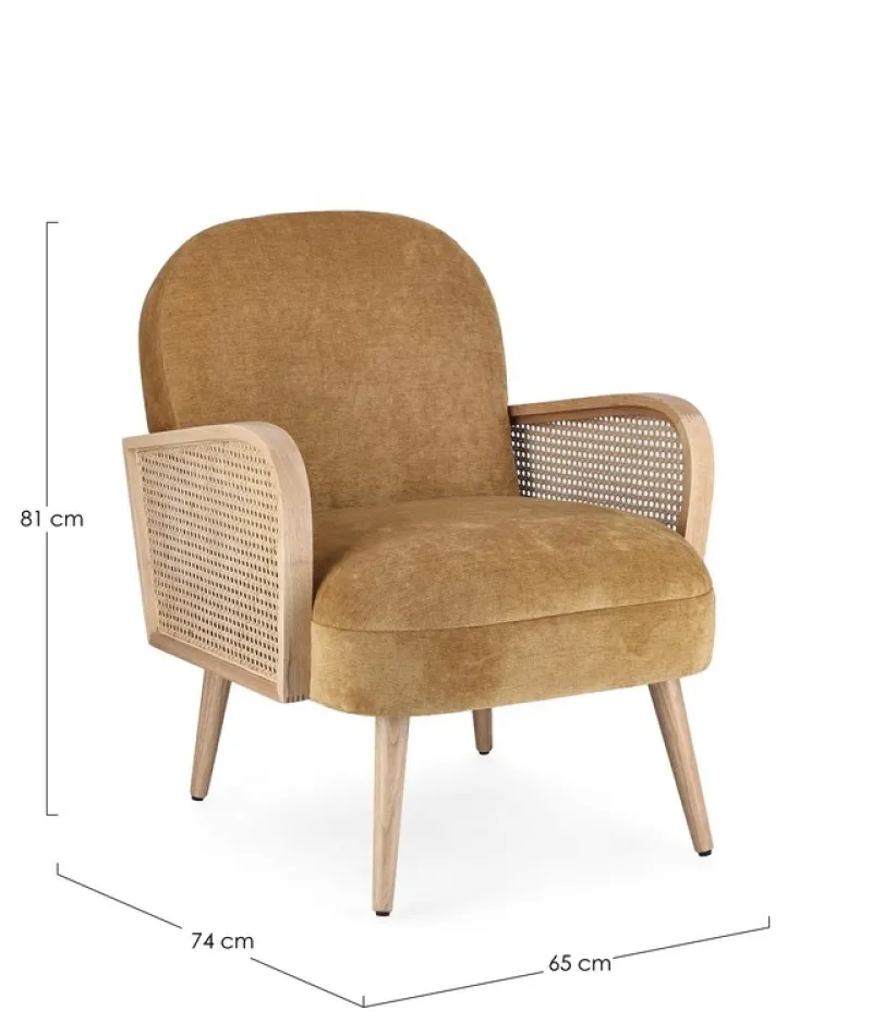 Online Bizzotto POLTRONA IN LEGNO SENAPE - DALIDA