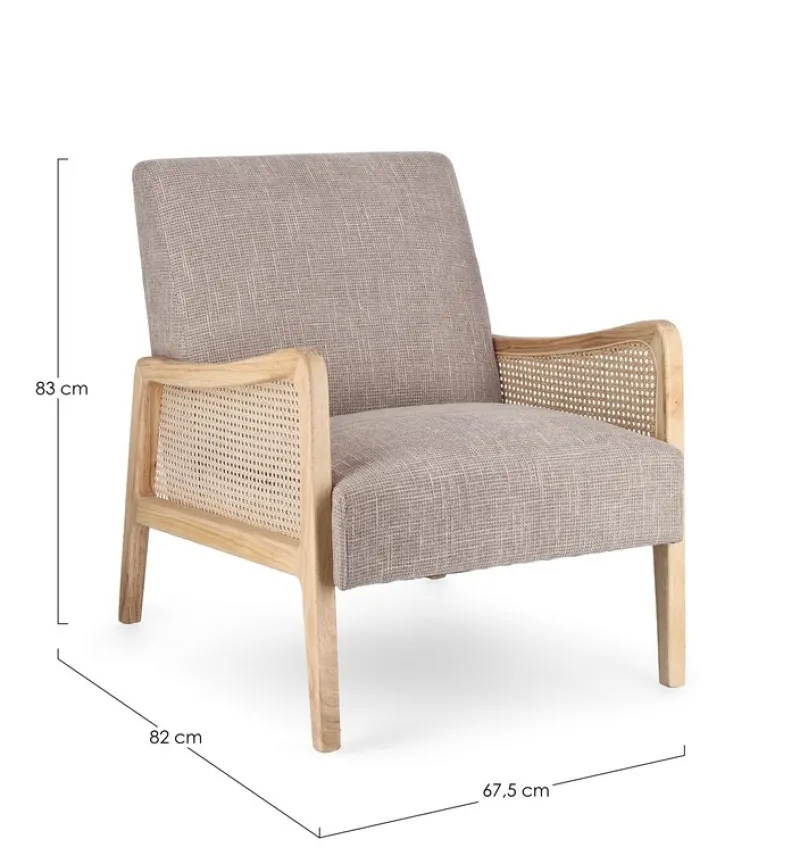 Outlet Bizzotto POLTRONA IN TESSUTO BIANCO GRIGIO - DEANNA