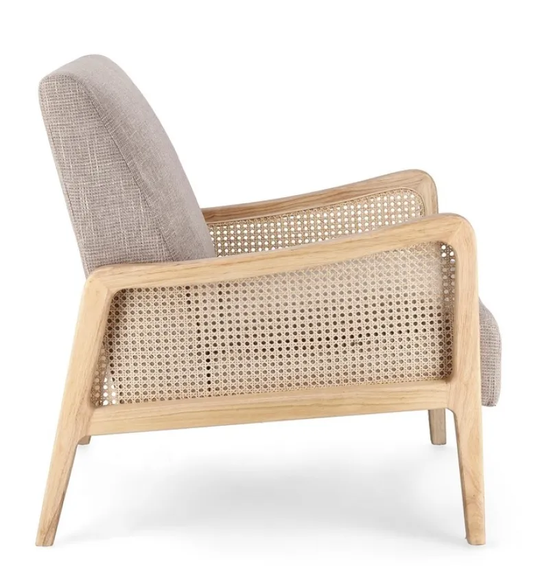 Outlet Bizzotto POLTRONA IN TESSUTO BIANCO GRIGIO - DEANNA