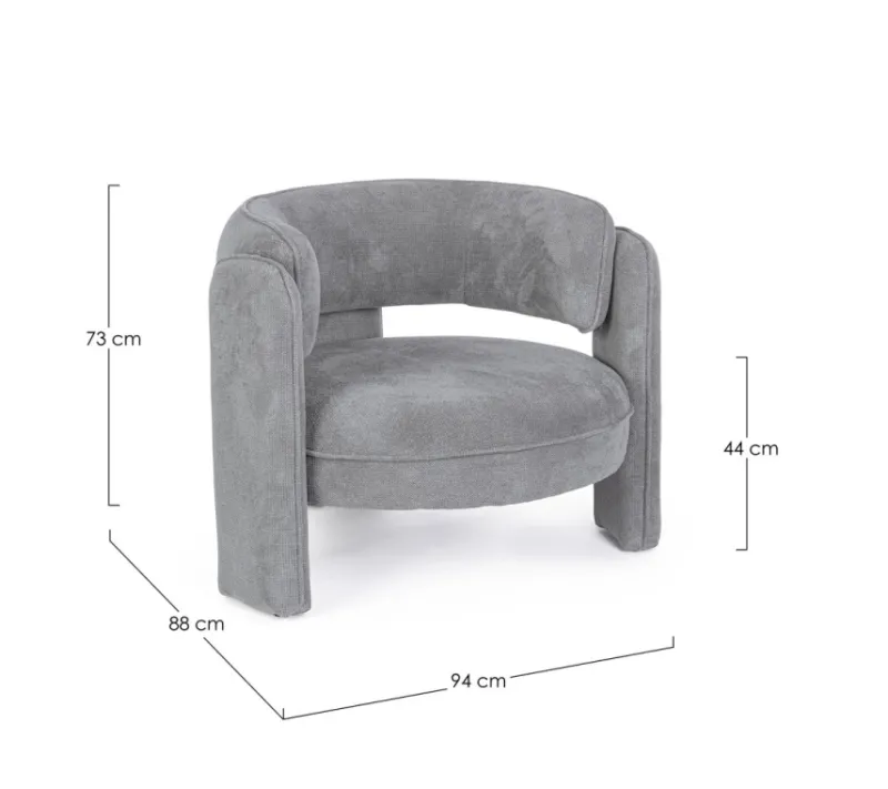 Hot Bizzotto POLTRONA IN TESSUTO GRIGIO - AISHA