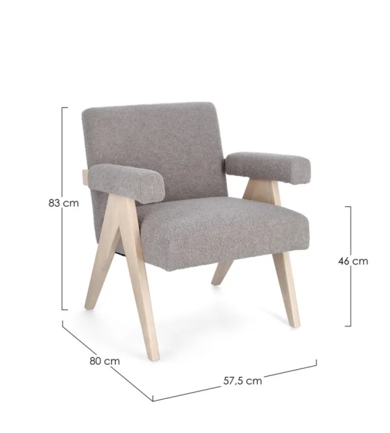 Outlet Bizzotto POLTRONA IN TESSUTO TORTORA - FAIZA