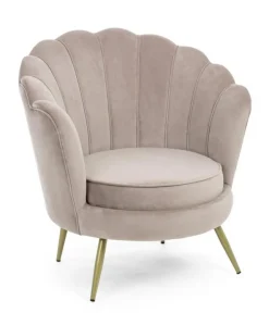 Outlet Bizzotto POLTRONA IN VELLUTO GRIGIO CHIARO - GILIOLA