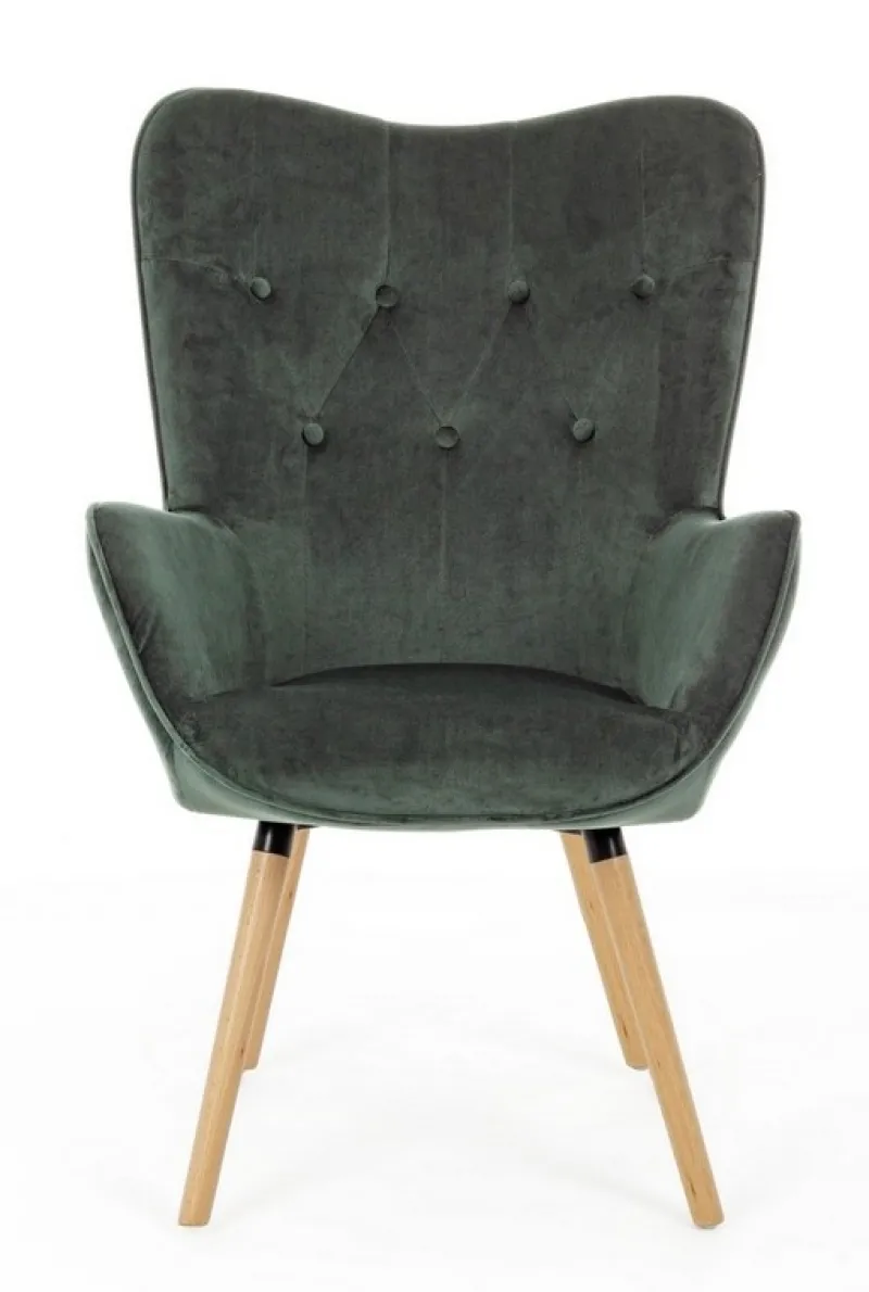Discount Bizzotto POLTRONA IN VELLUTO VERDE BOSCO - JULIET