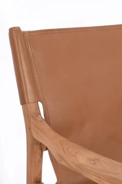 Online Bizzotto POLTRONA LOUNGE IN PELLE COGNAC - CAROLINE