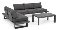 Sale Bizzotto SALOTTO ANGOLARE IN ALLUMINIO ANTRACITE CX23 - KONNOR