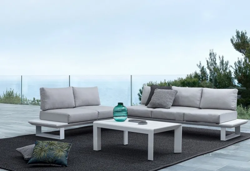 New Bizzotto SALOTTO ANGOLARE IN ALLUMINIO BIANCO CX21 - KONNOR