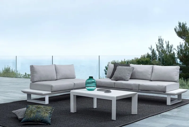 New Bizzotto SALOTTO ANGOLARE IN ALLUMINIO BIANCO CX21 - KONNOR