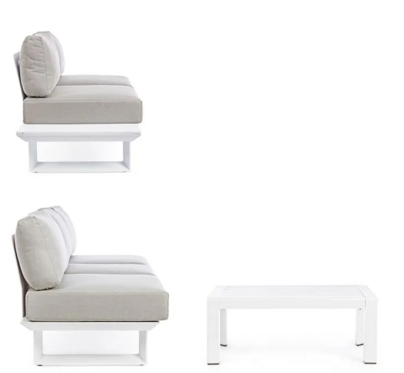 New Bizzotto SALOTTO ANGOLARE IN ALLUMINIO BIANCO CX21 - KONNOR