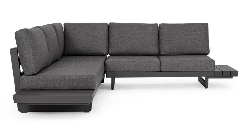 Outlet Bizzotto SALOTTO ANGOLARE IN ALLUMINIO ANTRACITE WG21 - INFINITY