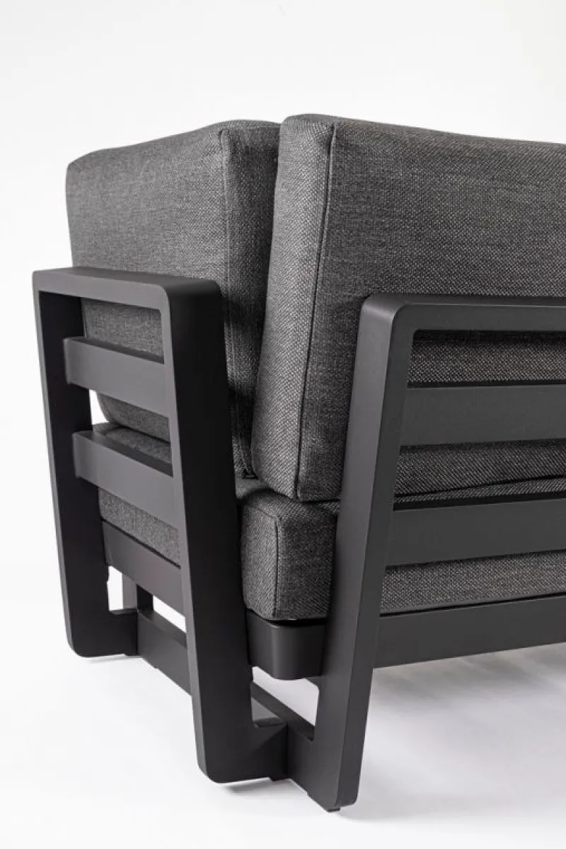 Outlet Bizzotto SALOTTO ANGOLARE IN ALLUMINIO ANTRACITE WG21 - INFINITY