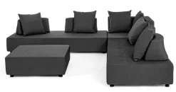 Clearance Bizzotto SALOTTO ANGOLARE IN TESSUTO PER ESTERNO ANTRACITE - PIPER