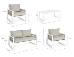 New Bizzotto SALOTTO IN ALLUMINIO BIANCO LH30 - CAPTIVA