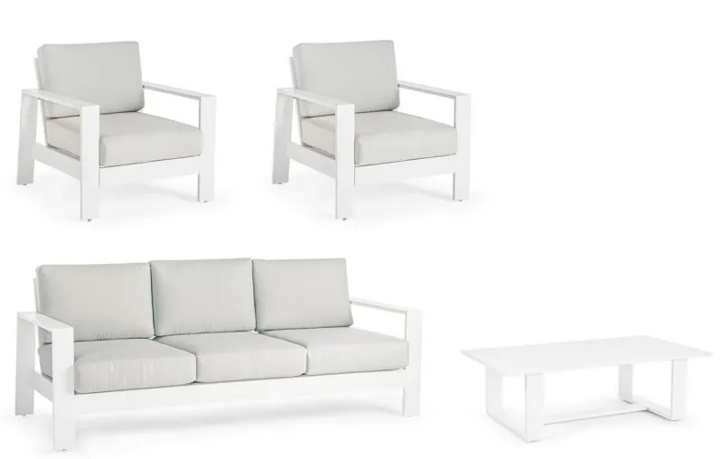 New Bizzotto SALOTTO IN ALLUMINIO BIANCO YK11 - BALTIC