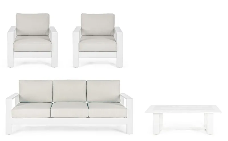 New Bizzotto SALOTTO IN ALLUMINIO BIANCO YK11 - BALTIC