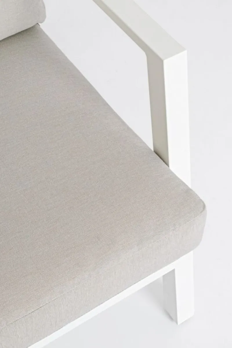 Clearance Bizzotto SALOTTO IN ALLUMINIO CON CUSCINI BIANCO YK11 - HARLEY