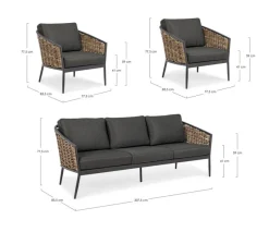 Hot Bizzotto SALOTTO IN FIBRA SINTETICA ANTRACITE YK13 - MARIBELA