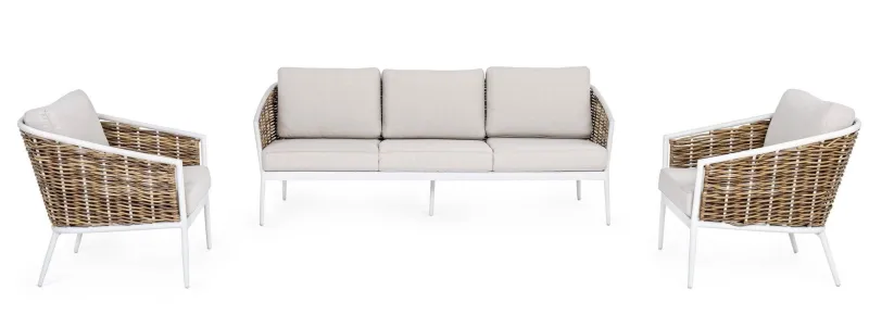 New Bizzotto SALOTTO IN FIBRA SINTETICA BIANCO YK11 - MARIBELA