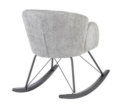 Outlet Bizzotto SEDIA A DONDOLO EFFETTO BOUCLE' GRIGIO CHIARO - SIBILLA