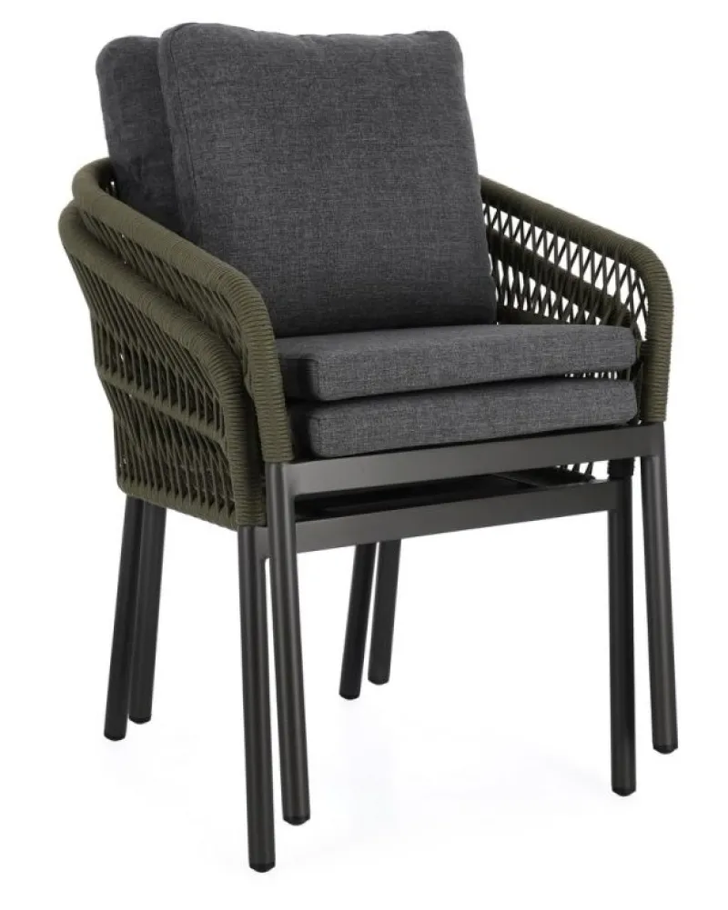 Outlet Bizzotto SEDIA C-BR C-C GALDANA ANTRACITE/VERDE