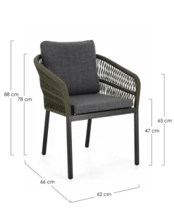 Outlet Bizzotto SEDIA C-BR C-C GALDANA ANTRACITE/VERDE