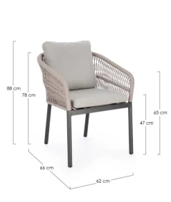 New Bizzotto SEDIA C-BR C-C GALDANA ANTRACITE/KHAKI