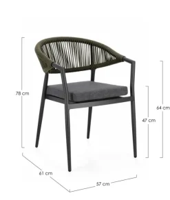 Hot Bizzotto SEDIA C-BR C-C MILLOR ANTRACITE/VERDE