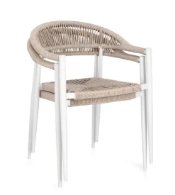 Outlet Bizzotto SEDIA C-BR JANDIA BIANCO/BEIGE