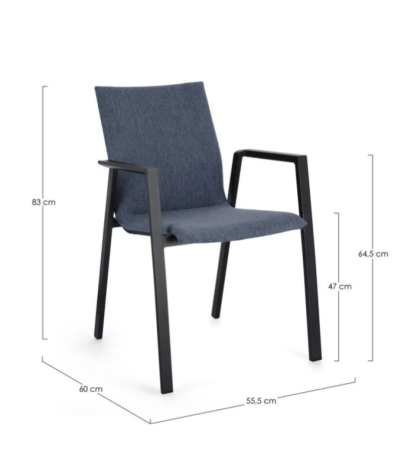 Online Bizzotto SEDIA C-BR ODEON ANTR-DENIM JX55