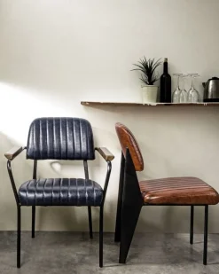 Best Bizzotto SEDIA CON BRACCIOLI IN ECOPELLE BLU - NELLY