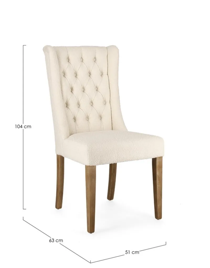 New Bizzotto SEDIA EFFETTO BOUCLE' NATURALE - COLUMBIA