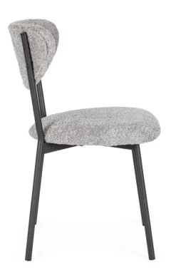 Hot Bizzotto SEDIA EFFETTO BOUCLE' GRIGIO CHIARO - LUDMILLA