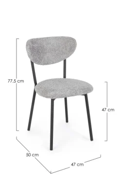 Hot Bizzotto SEDIA EFFETTO BOUCLE' GRIGIO CHIARO - LUDMILLA