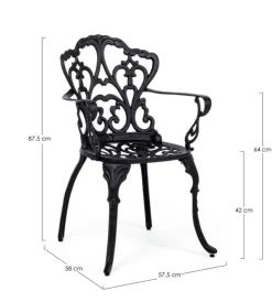 Bizzotto SEDIA IN ALLUMINIO ANTRACITE - VICTORIA