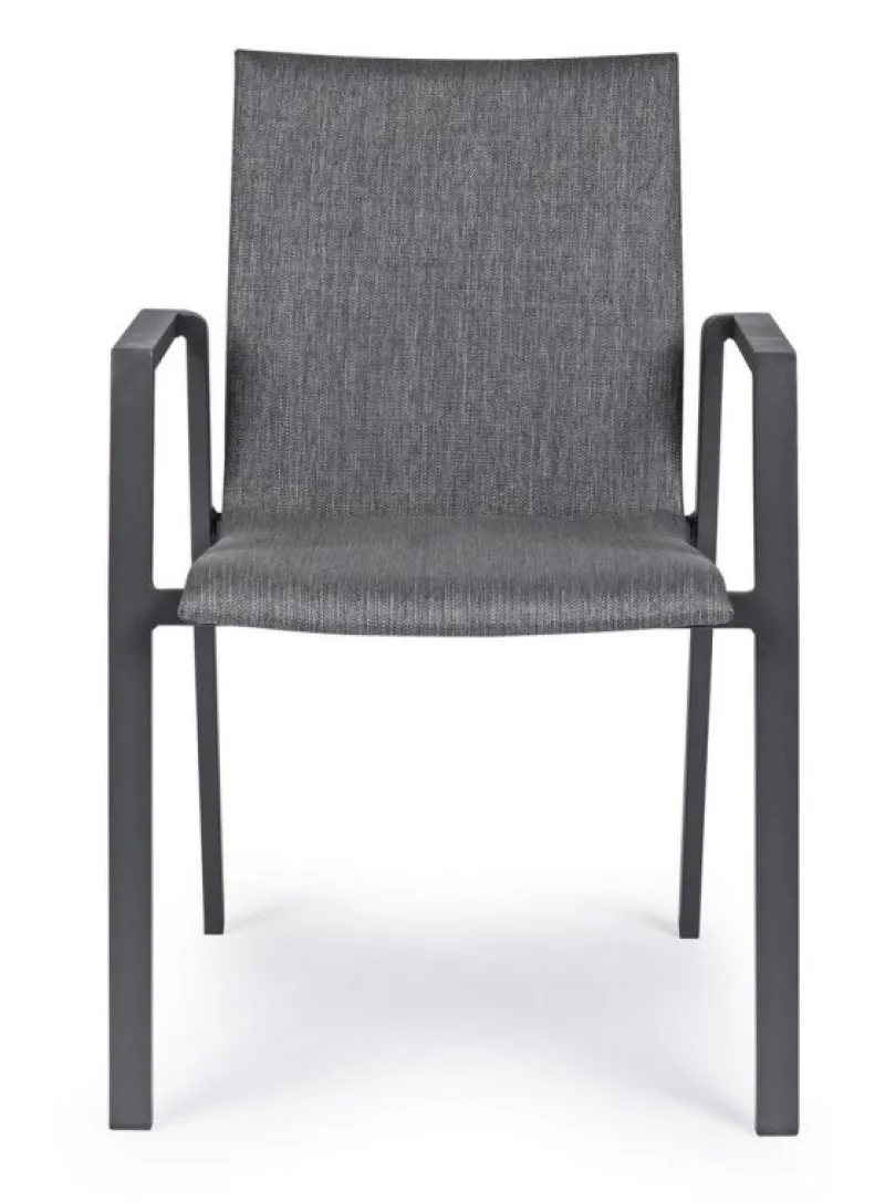 Online Bizzotto SEDIA IN ALLUMINIO IMPILABILE ANTRACITE JX55 - ODEON