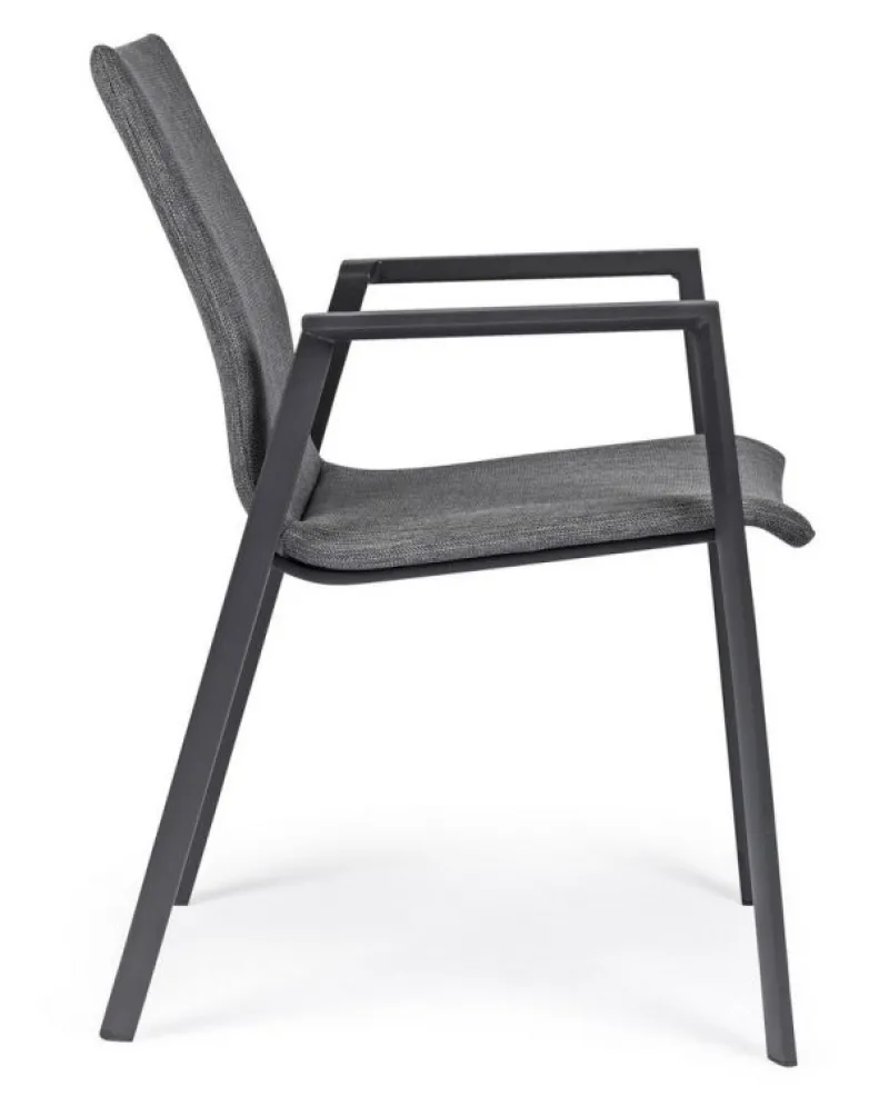 Online Bizzotto SEDIA IN ALLUMINIO IMPILABILE ANTRACITE JX55 - ODEON