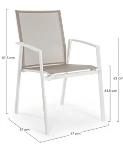 Sale Bizzotto SEDIA IN ALLUMINIO IMPILABILE BIANCO GK50 - CRUISE