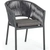 Discount Bizzotto SEDIA IN CORDA PER ESTERNO IMPILABILE ANTRACITE - FLORENCIA
