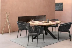 Discount Bizzotto SEDIA IN CORDA PER ESTERNO IMPILABILE ANTRACITE - FLORENCIA