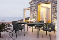 Discount Bizzotto SEDIA IN CORDA PER ESTERNO IMPILABILE ANTRACITE - FLORENCIA