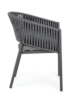 Discount Bizzotto SEDIA IN CORDA PER ESTERNO IMPILABILE ANTRACITE - FLORENCIA