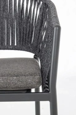 Discount Bizzotto SEDIA IN CORDA PER ESTERNO IMPILABILE ANTRACITE - FLORENCIA