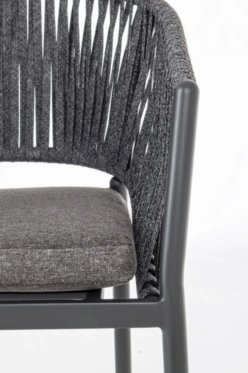 Discount Bizzotto SEDIA IN CORDA PER ESTERNO IMPILABILE ANTRACITE - FLORENCIA