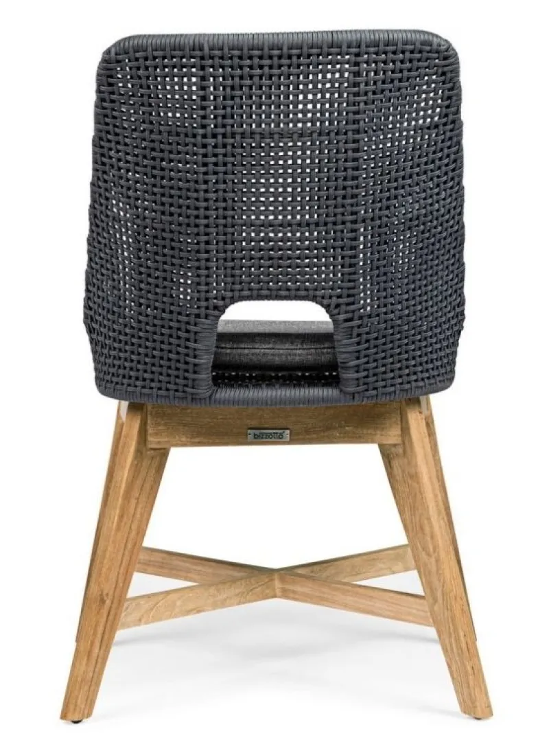 Outlet Bizzotto SEDIA IN CORDA PER ESTERNO COLOR ARDESIA - HESPERIA