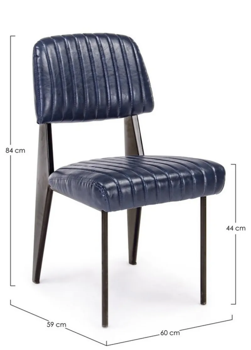 Clearance Bizzotto SEDIA IN ECOPELLE BLU - NELLY