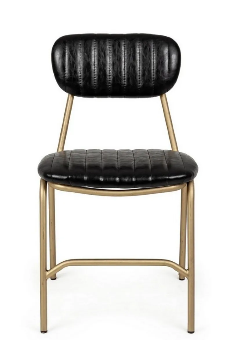 Outlet Bizzotto SEDIA IN ECOPELLE NERA - ADDY