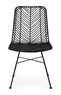 Clearance Bizzotto SEDIA IN FIBRE NATURALI NERA - LORENA