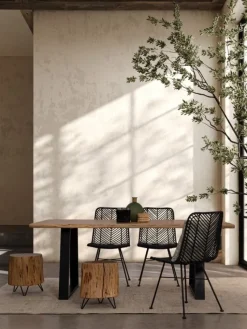 Clearance Bizzotto SEDIA IN FIBRE NATURALI NERA - LORENA