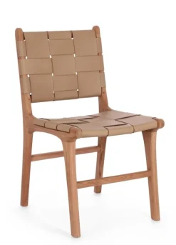 Sale Bizzotto SEDIA IN PELLE TORTORA - JOANNA