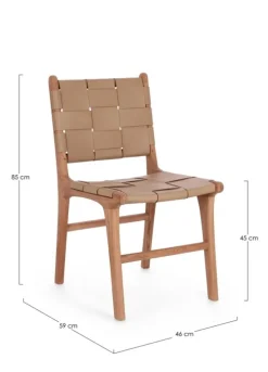 Sale Bizzotto SEDIA IN PELLE TORTORA - JOANNA